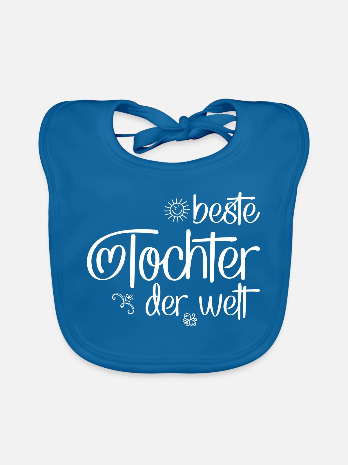 Tochter - Baby Bio-Lätzchen - Pfauenblau - Vorne