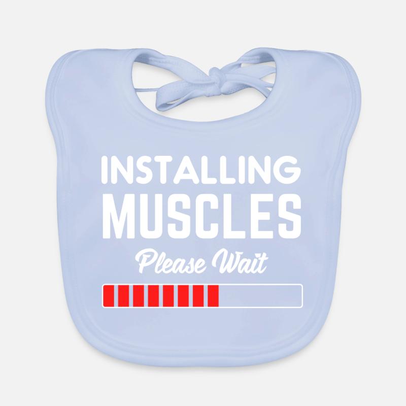 Installing Muscle Please Wait Baby Bio-Lätzchen