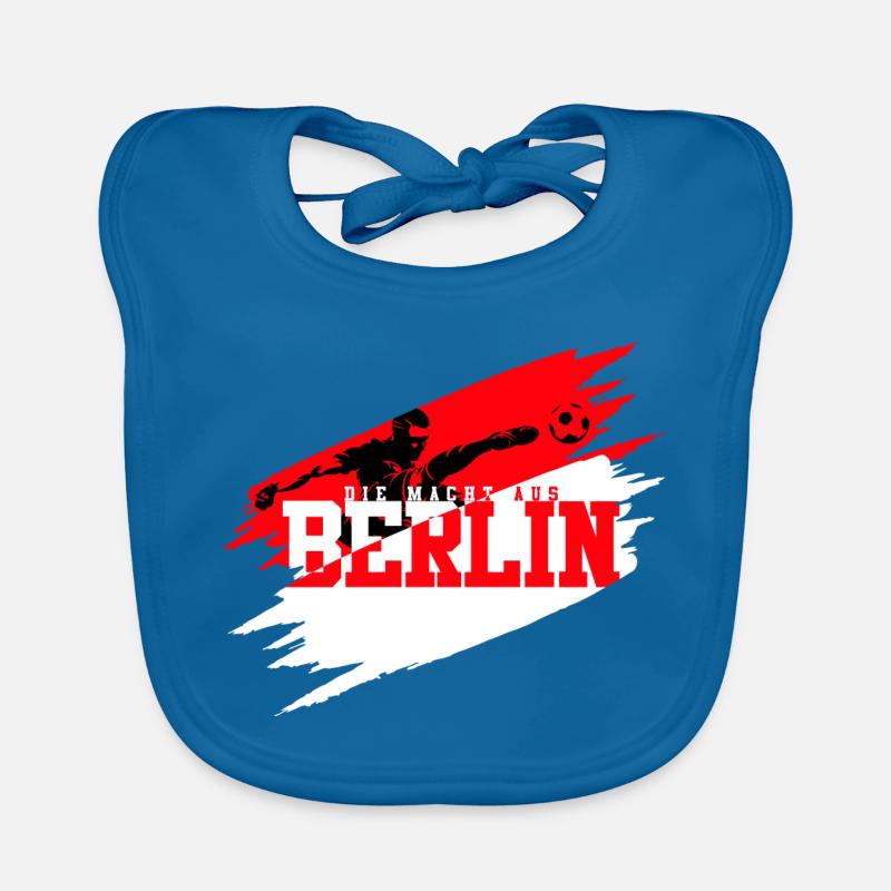 Fußball Berlin - Baby Bio-Lätzchen - Pfauenblau
