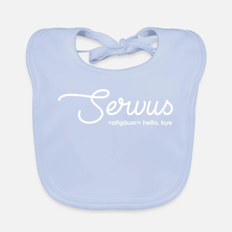 servus hello bye - weiß Baby Bio-Lätzchen