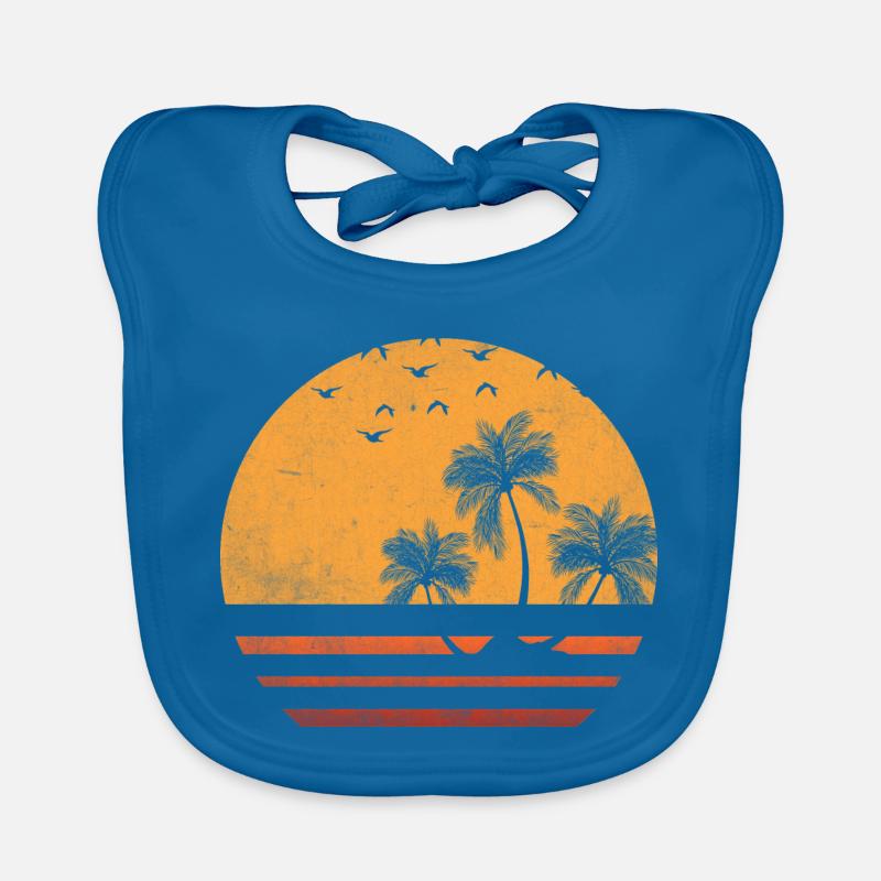 Palm Sunset Silhouette Organic Baby Bibs