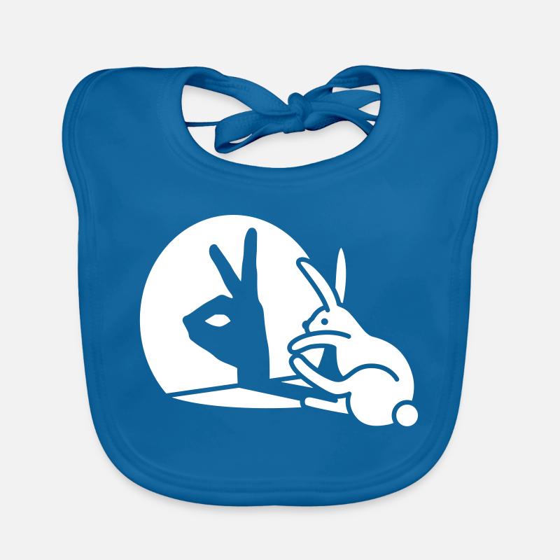 Funny Rabbit hand shadow puppets humor pop art Organic Baby Bibs