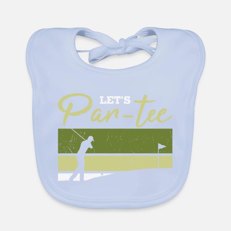 Let's Par-tee Golf Pun Organic Baby Bibs
