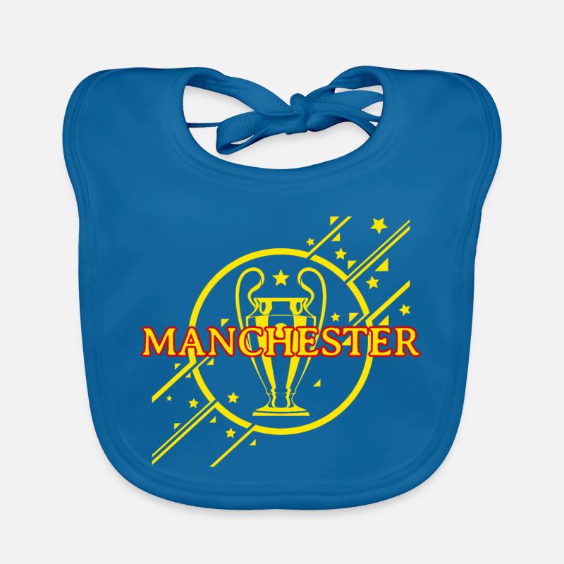 Jaune de Manchester - Bavoir bio Bébé - bleu paon