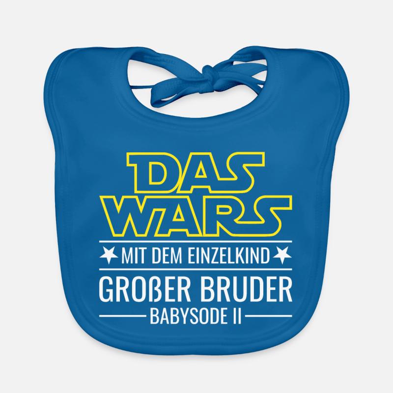 Das wars Einzelkind Babysode 2 Großer Bruder 2026 - Baby Bio-Lätzchen - Pfauenblau