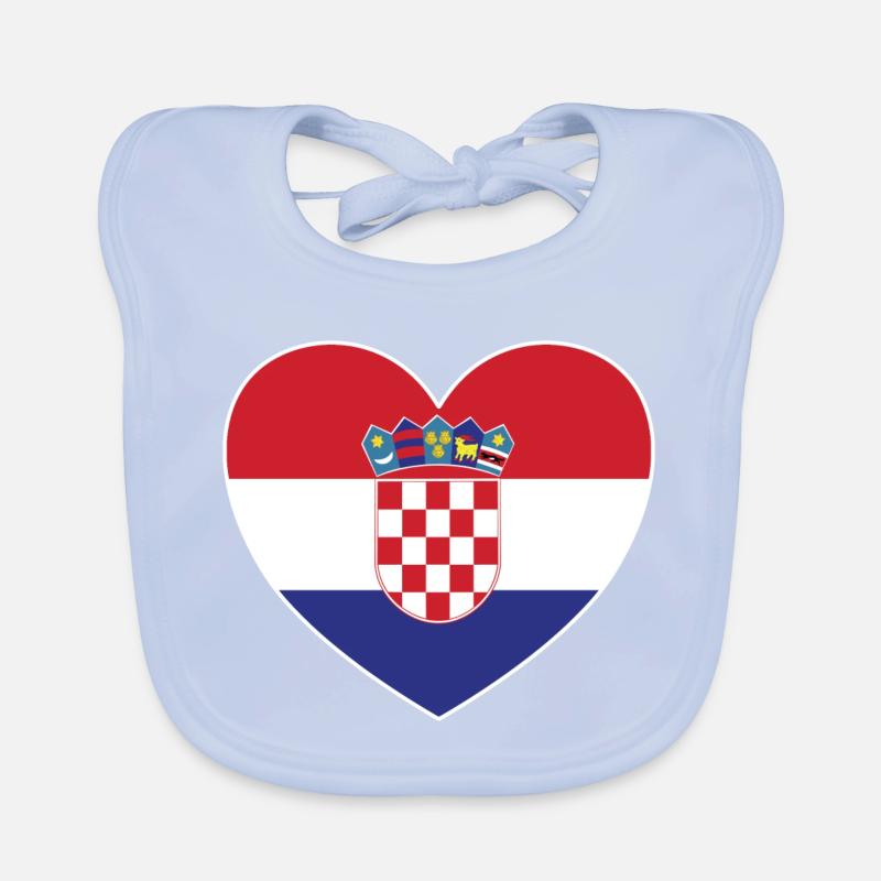Kroatien Flagge Herz Baby Bio-Lätzchen