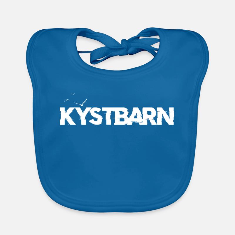 Kystbarn - Bavoir bio Bébé - bleu paon