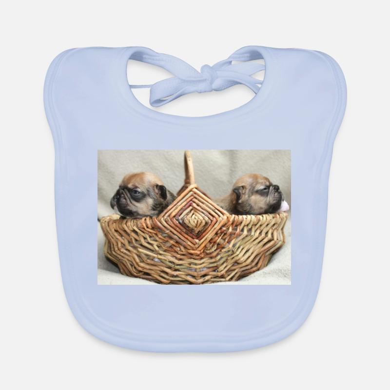 Bouledogues français deux chiots mignons Bavoir bio Bébé