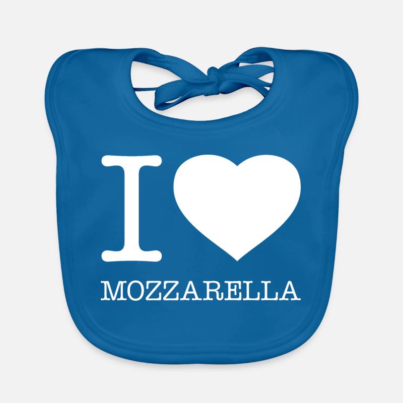 J’ADORE LA MOZZARELLA - Bavoir bio Bébé - bleu paon