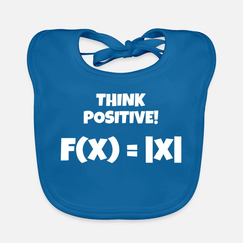 Denk positiv! Think positive! - Baby Bio-Lätzchen - Pfauenblau