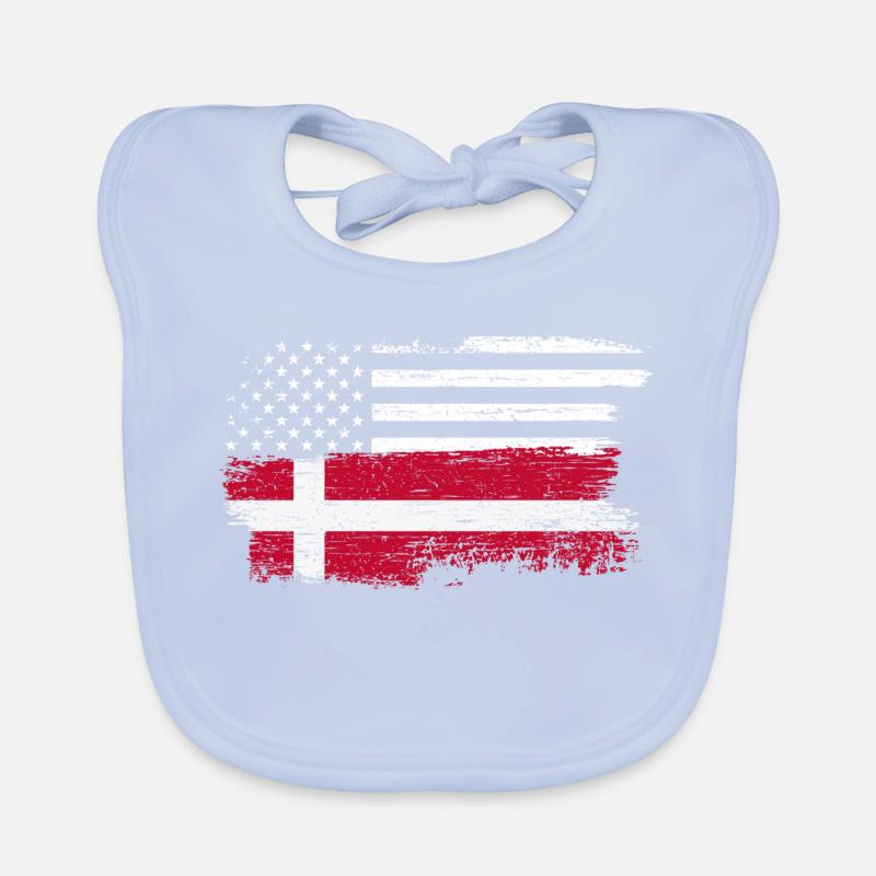 Grunge US Drapeau Danois Fusion Bavoir bio Bébé
