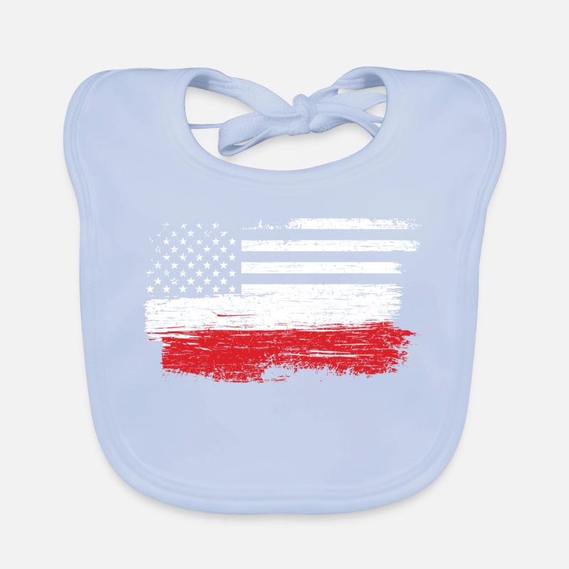 Brushed U.S. Flag Art Organic Baby Bibs