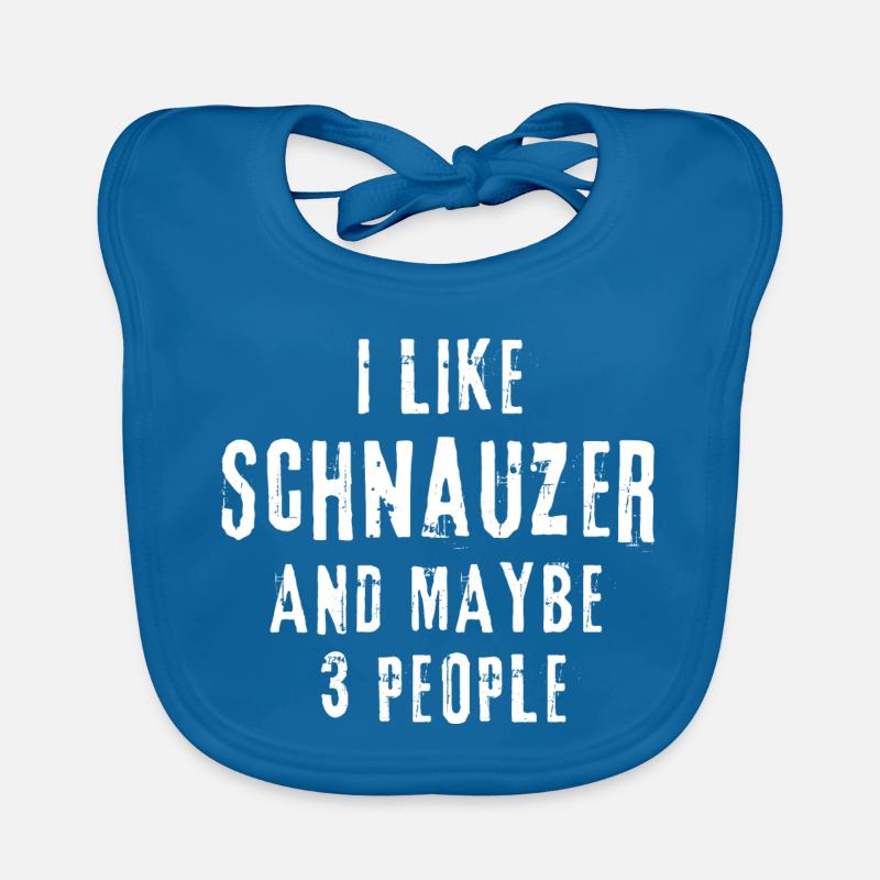 Schnauzer - Bavoir bio Bébé - bleu paon
