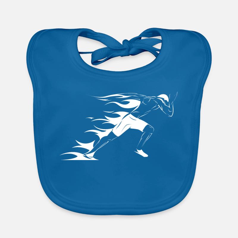 Athletics Sports Training Symbol Runner Graphic Organic Baby Bibs