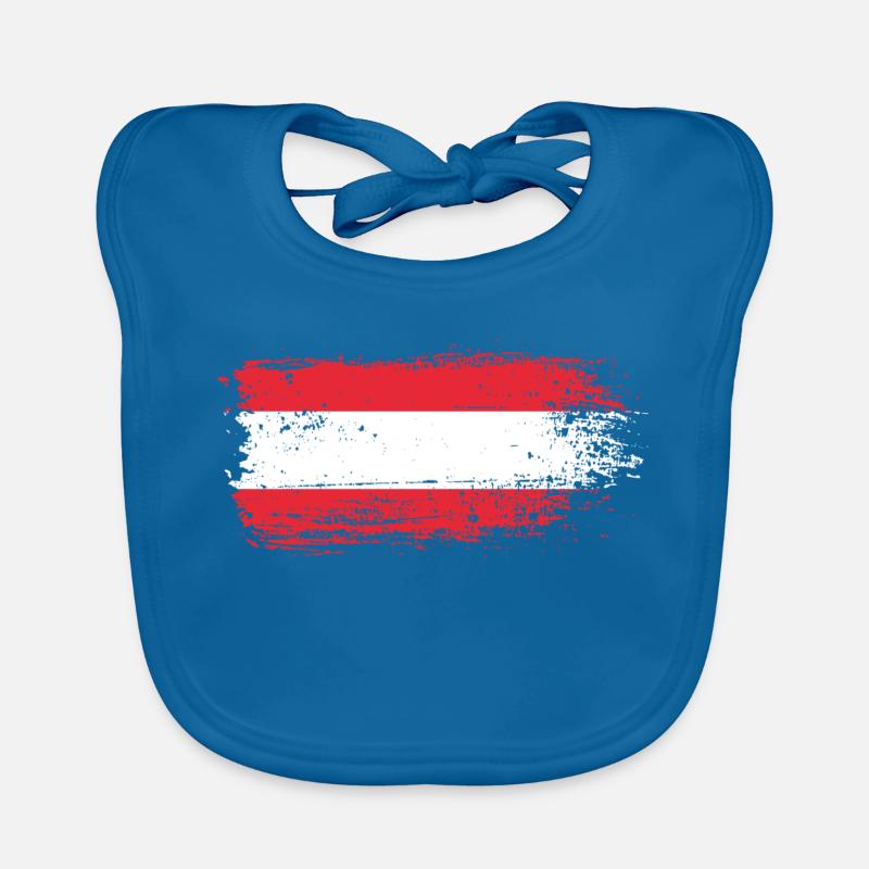 Austrian Brushstroke Flag Organic Baby Bibs