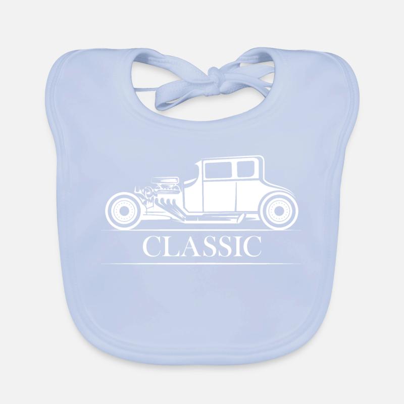 voitures classiques Hot Rod Symbol Oldtimer Logo icône Bavoir bio Bébé