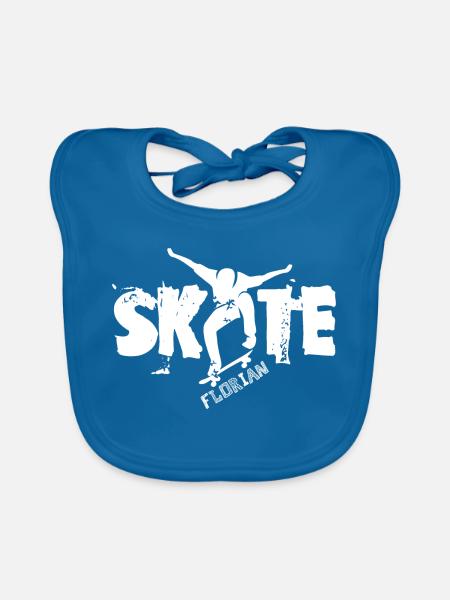 skate Florian Symbol - Baby Bio-Lätzchen - Pfauenblau