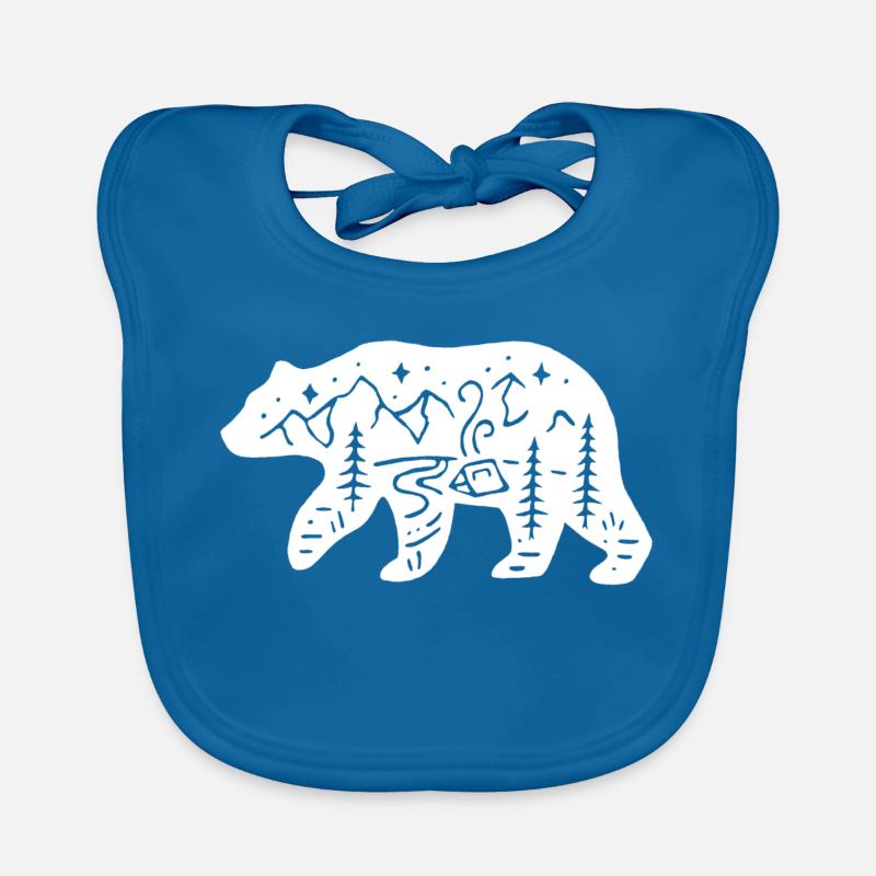 Natur Totem Eisbär - Baby Bio-Lätzchen - Pfauenblau