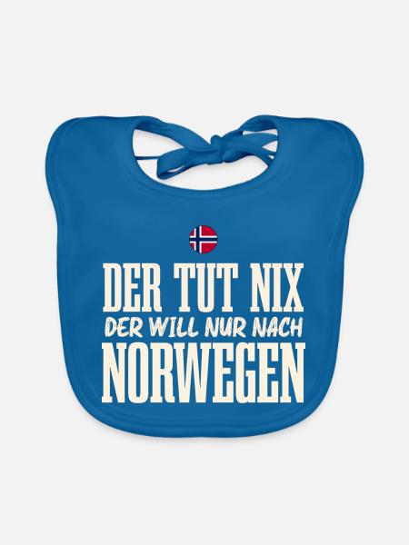 Norwegen - Baby Bio-Lätzchen - Pfauenblau