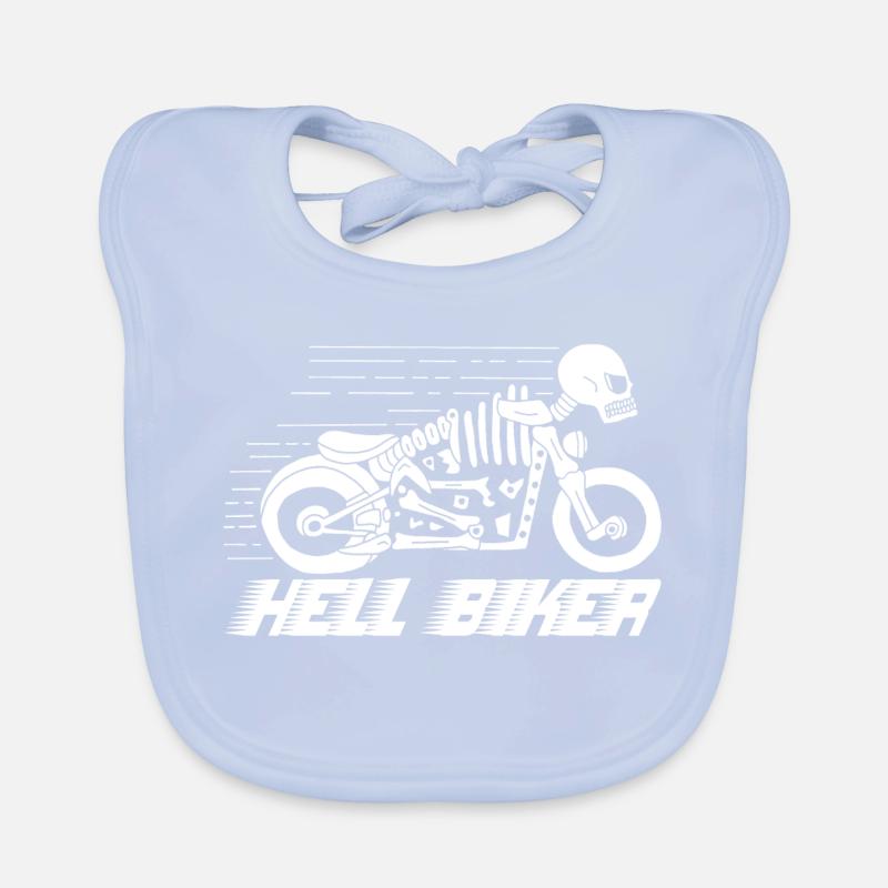 Motorcycle skeleton white Organic Baby Bibs