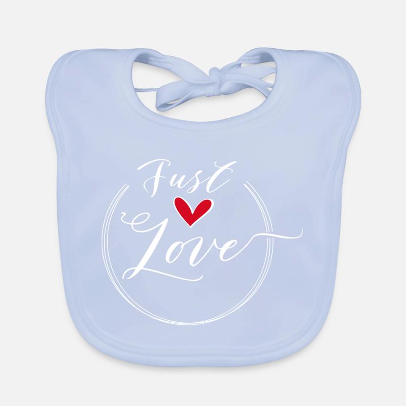 Just Love Heart Scripted Circle Organic Baby Bibs
