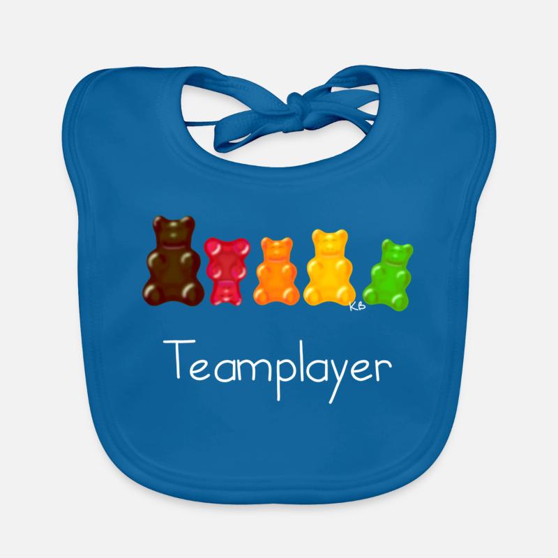 Teamplayer - Baby Bio-Lätzchen - Pfauenblau