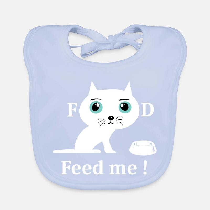 Chat blanc mignon Bavoir bio Bébé