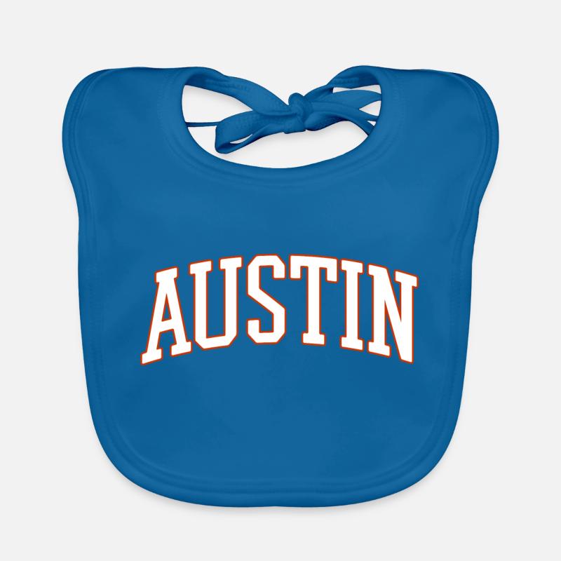 Austin Varsity Arc Font Organic Baby Bibs