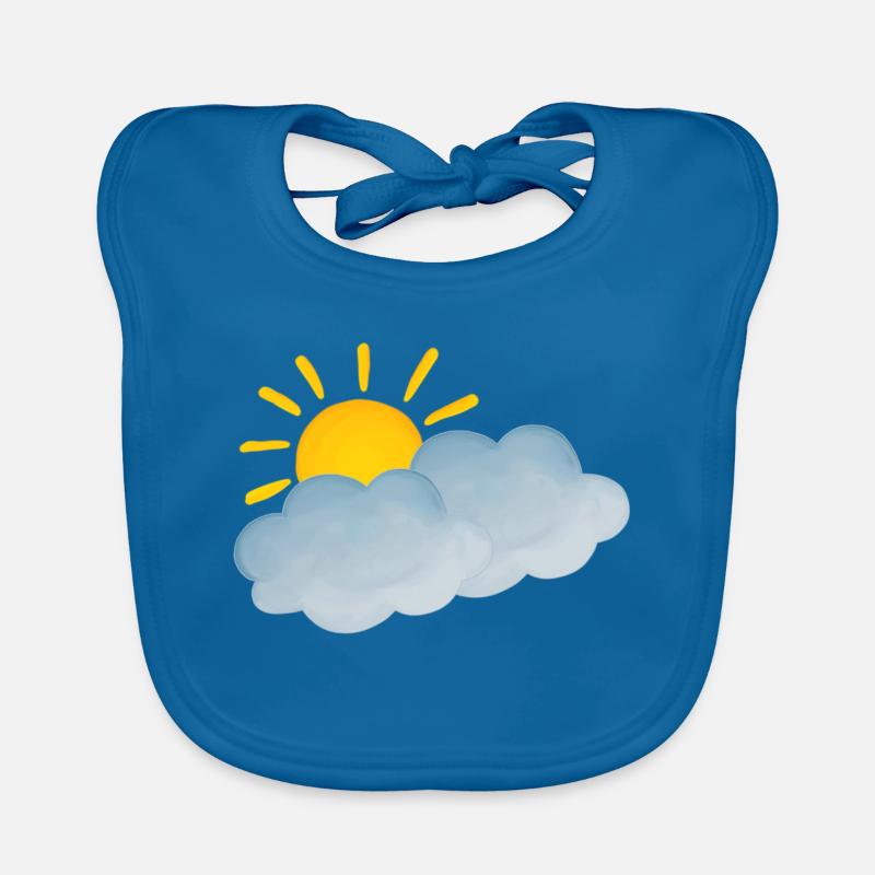 Slightly cloudy, weather symbol Organic Baby Bibs