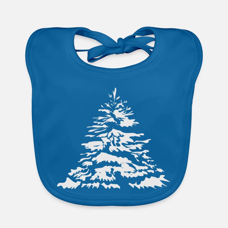 schneebedeckter Christbaum oder Tannenbaum Baby Bio-Lätzchen