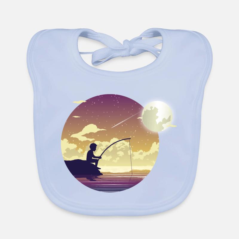 Pêcheur au clair de lune Bavoir bio Bébé