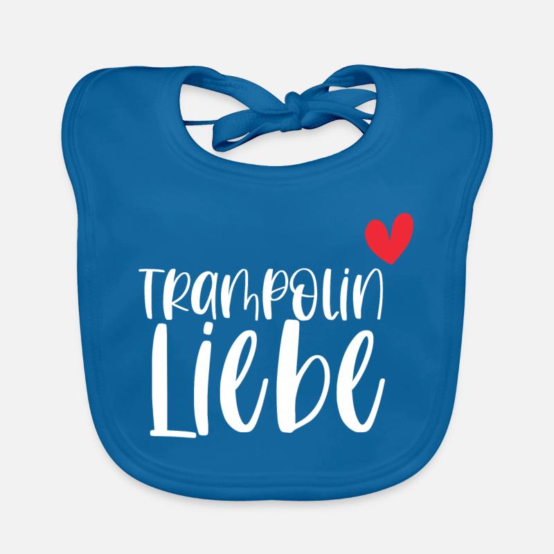 Trampolin Liebe Springen Hobby Geschenk - Baby Bio-Lätzchen - Pfauenblau