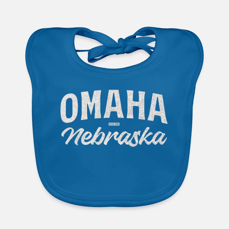 Omaha Nebraska Vintage Script Tee Baby Bio-Lätzchen