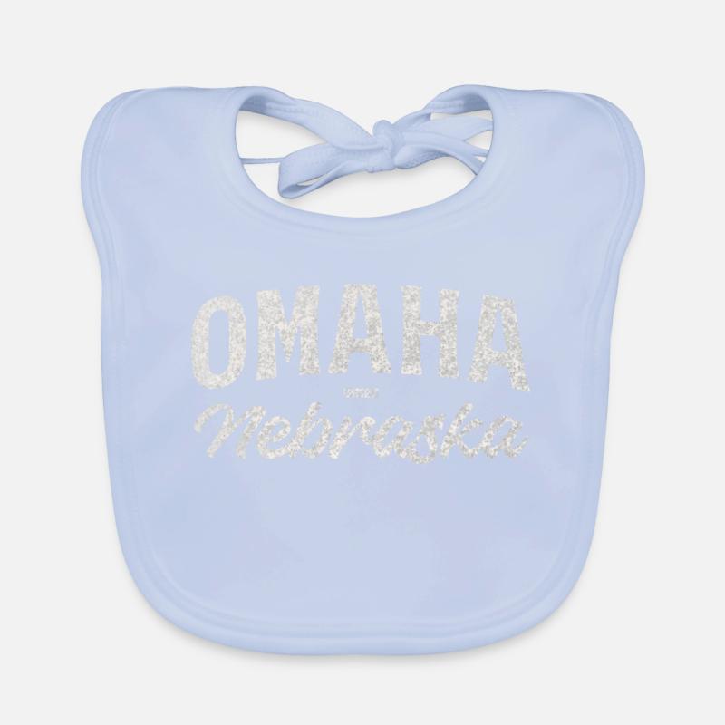 Omaha Nebraska Vintage Script Tee Baby Bio-Lätzchen
