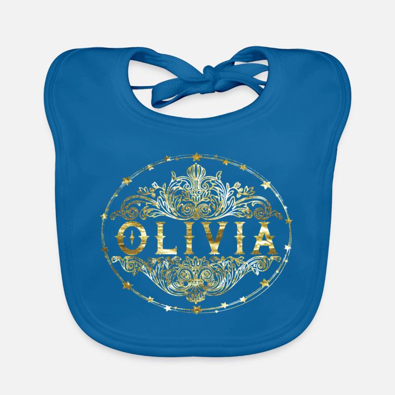 Olivia - Bavoir bio Bébé - bleu paon