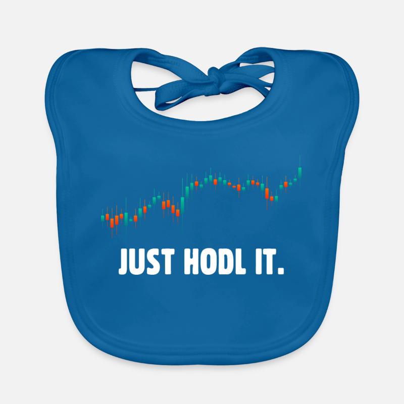 Just hold it bitcoin - Bavoir bio Bébé - bleu paon