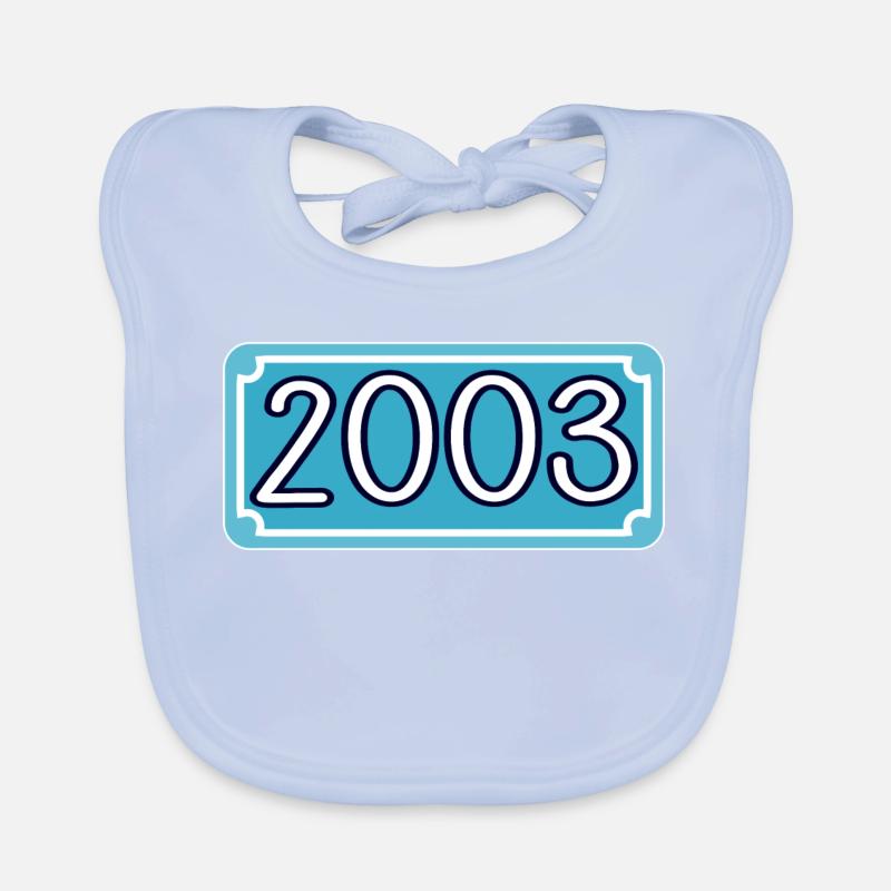 Année de naissance 2003 - année de lettrage 2003 Bavoir bio Bébé