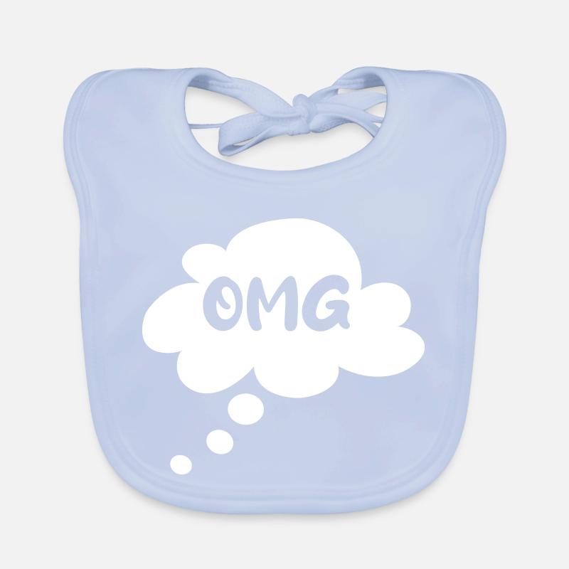 Saying OMG Cloud Thought Bubble Speech Bubble Simple Organic Baby Bibs