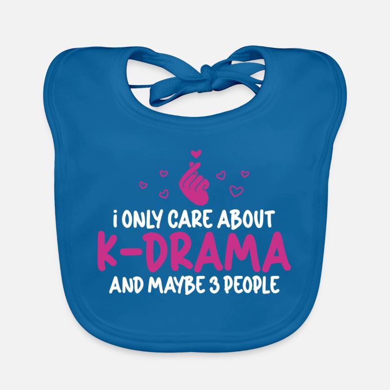 Conception de la série K-pop coréenne K-drama - Bavoir bio Bébé - bleu paon