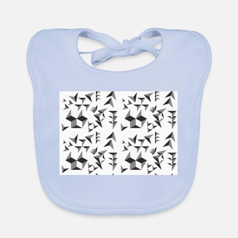 Deco pattern pyramids black and white Organic Baby Bibs