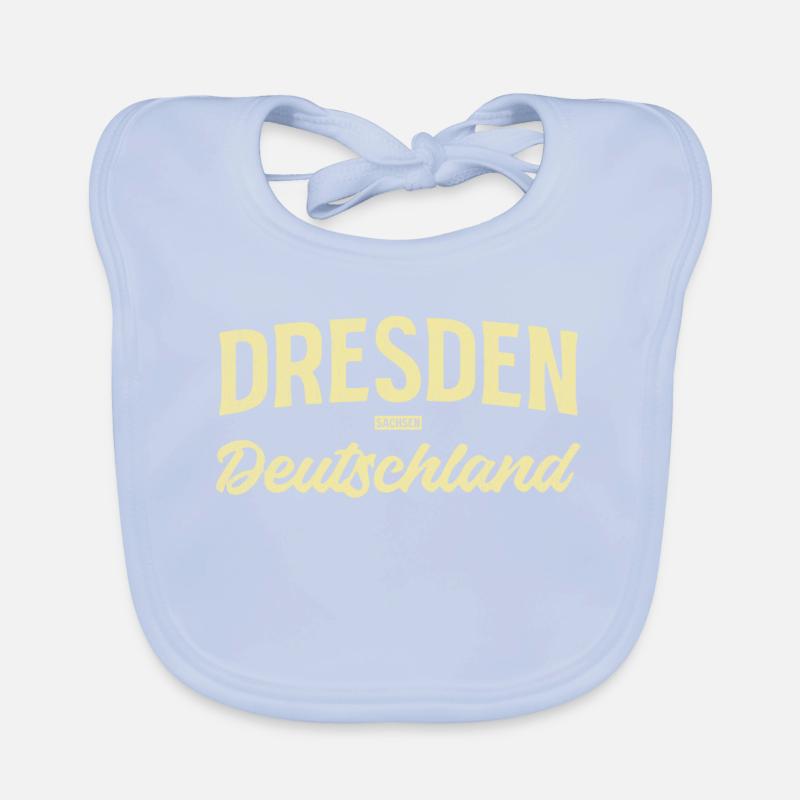 Dresden Retro Schriftprint Baby Bio-Lätzchen