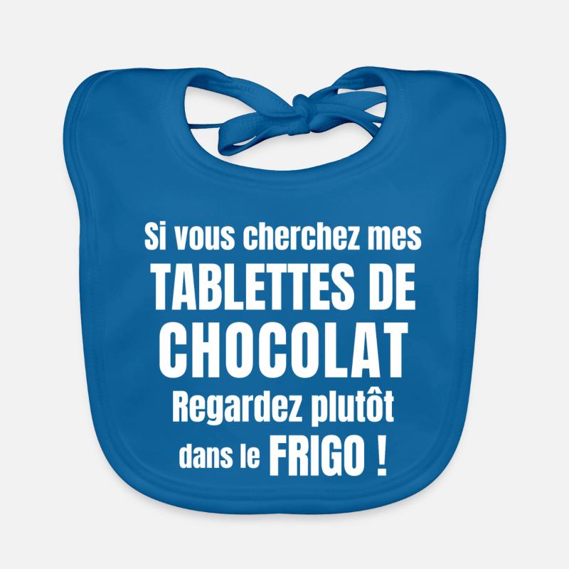 chocolat, j'aime le chocolat, tablette de chocolat Bavoir bio Bébé
