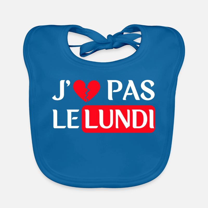 J'e n'aime pas le lundi - Version blanche Bavoir bio Bébé