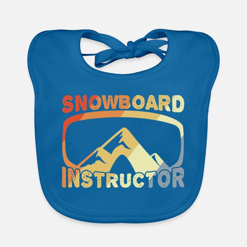 Snowboard Instructor Organic Baby Bibs