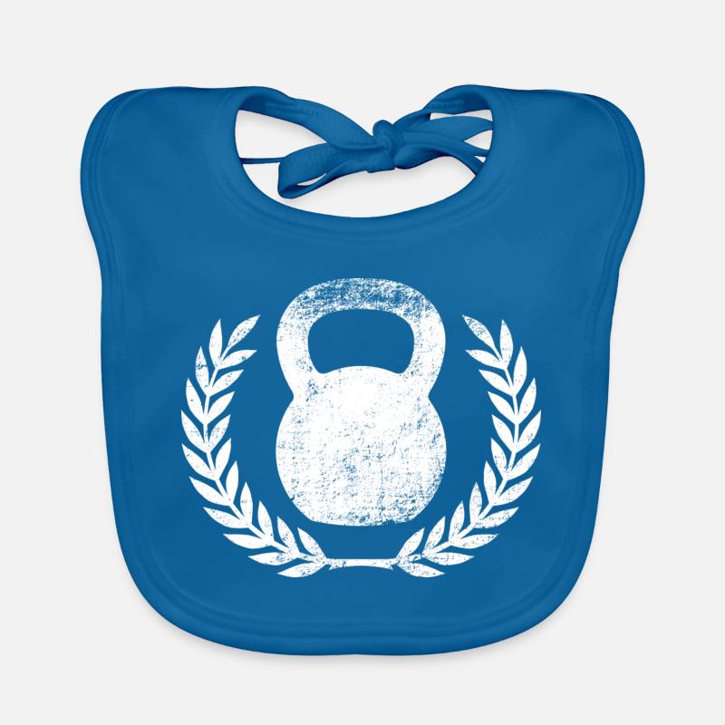 Kettlebell - Bavoir bio Bébé - bleu paon