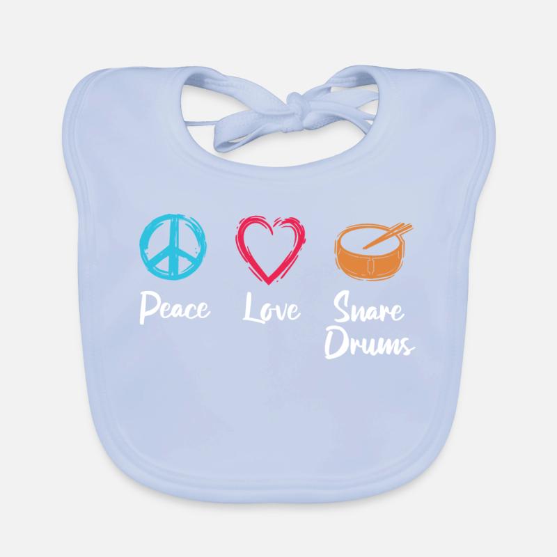 Frieden Liebe Trommel Baby Bio-Lätzchen