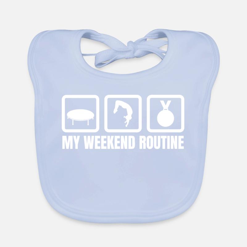 Trampolin Wochenendroutine Baby Bio-Lätzchen