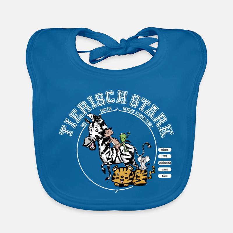 Team- tierisch stark - Baby Bio-Lätzchen - Pfauenblau