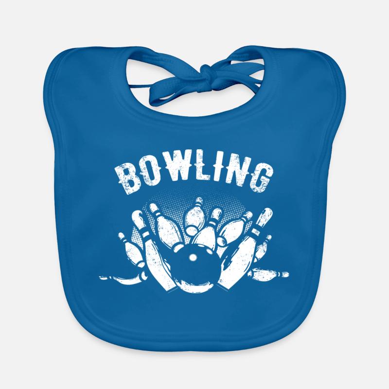 Bowling - Baby Bio-Lätzchen - Pfauenblau
