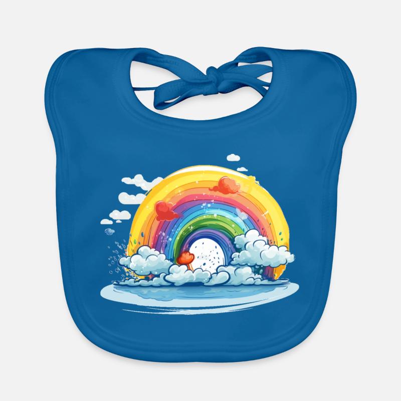 Regenbogen mit Wolken Baby Bio-Lätzchen